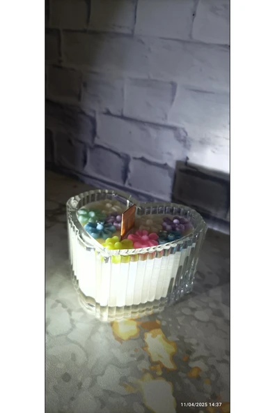 Pinhomedizayn Cam kapta renkli mum