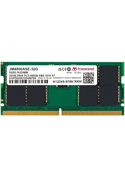 Transcend JM4800ASE-32G 32GB DDR5 4800Mhz CL40 1.1V Notebook Ram ürün görseli 1