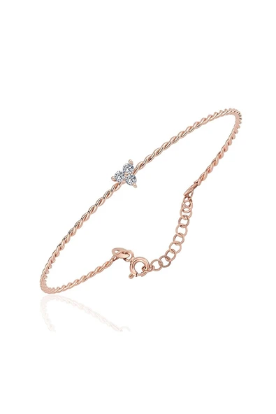 Gümüş Bilezik - Üç Mini Taşlı Burgu 925 Ayar Gümüş Bilezik - 3