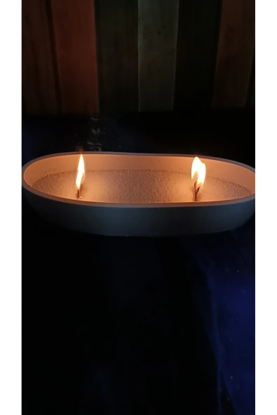 Pinhomedizayn Taş döküm kayık Bitmeyen mum - 3
