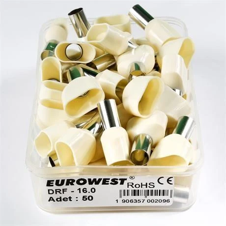 Eurowest 2x16,00mm Bej Çift Girişli İzoleli Yüksük ( 1 Kutu 50 Adet ) ürün görseli 1