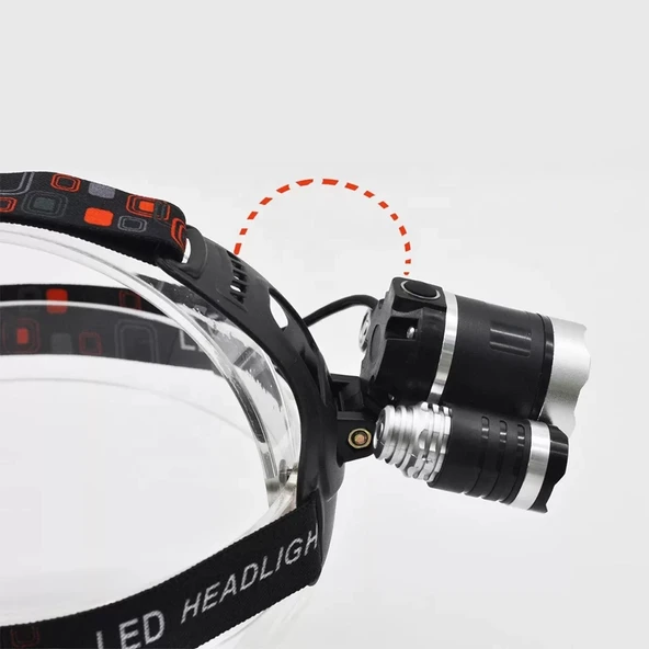 3 Başlıklı Şarjlı  Kafa Feneri   Wt-256 - Resim 3