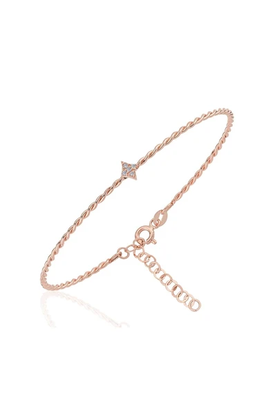 Gümüş Bilezik - Taşlı Mini Karo Burgu 925 Ayar Gümüş Bilezik - 3