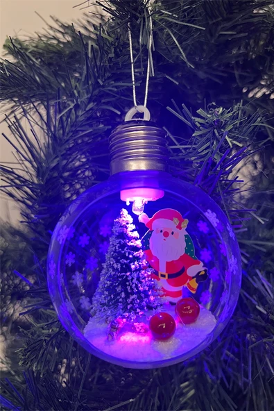 Waldern Yılbaşı Ağaç Santa Claus Işıklı Ampul Süs - Resim 2