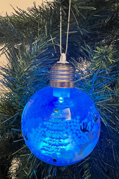 Waldern Yılbaşı Ağaç Noel Desenliı Işıklı Ampul Süs - Resim 4