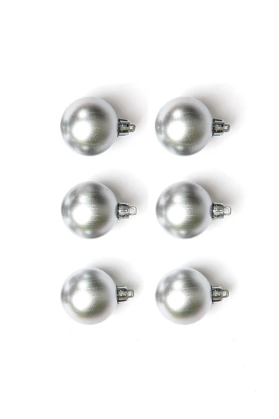 Waldern 6lı Yılbaşı Çam Ağacı Topu 4cm Gümüş - Resim 5