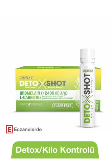 Hangover Shot Detoxshot Kilo Kontrol Desteği, Bromelain, L-Carnitine, Krom, Detox Shot, Likit Detoks Kompleks ürün görseli