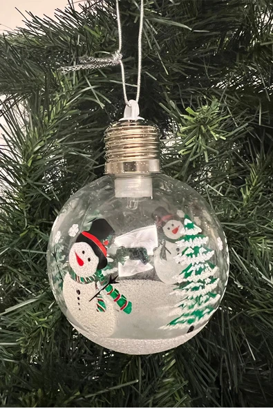 Waldern Yılbaşı Ağaç Noel Desenliı Işıklı Ampul Süs - Resim 5