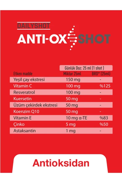 Hangover Shot Antioxshot, Bitkisel Antioksidan Kompleks, Likit Antiox Shot, Resveratrol 14'lü - Resim 7