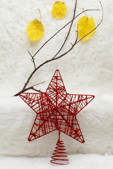 Waldern Yılbaşı Çam Ağacı Yıldız Tepeliği Kırmızı 25 Cm ürün görseli