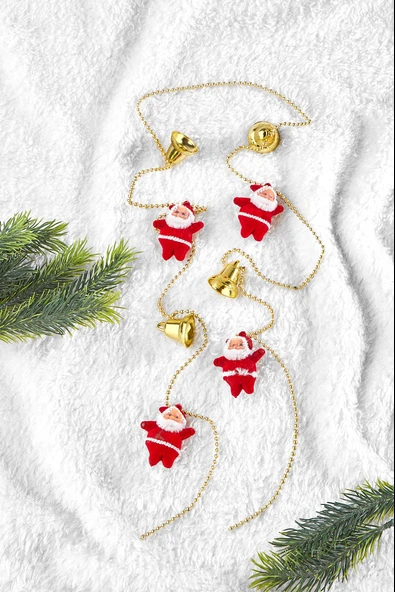 Waldern Yılbaşı Çam Ağacı Zincir Süs Noel Babalı 120cm - Resim 3