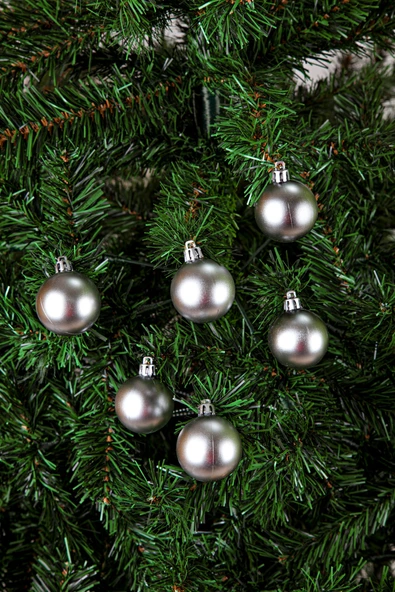 Waldern 6lı Yılbaşı Çam Ağacı Topu 4cm Gümüş - Resim 4