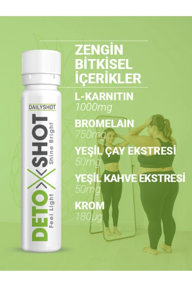 Hangover Shot Detoxshot Kilo Kontrol Desteği, Bromelain, L-Carnitine, Krom, Detox Shot, Likit Detoks Kompleks - Resim 5
