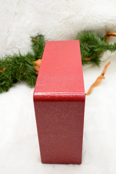 Dekoratif Nostalji TV Kar Küresi Kırmızı Yılbaşı Süsü 20*25*9CM - Resim 3