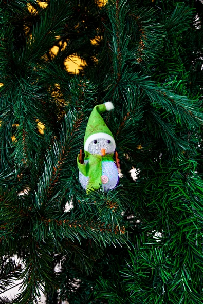 Dekoratif Yılbaşı Süsü Işıklı Kardan Adam 15 Cm - Resim 4