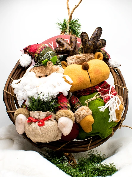 Waldern Luxury Dekoratif Mery Christmas 35cm Geyikli Kapı Süsü - Resim 2