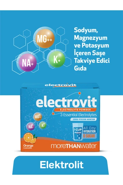 Hangover Shot Electrovit Portakal Aromalı Elektrolit İçeren Toz 8 Şase, Hidrasyon,Magnezyum,Potasyum,Sodyum - Resim 3
