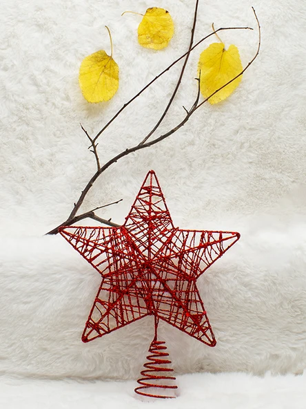 Waldern Yılbaşı Çam Ağacı Yıldız Tepeliği Kırmızı 25 Cm - Resim 2