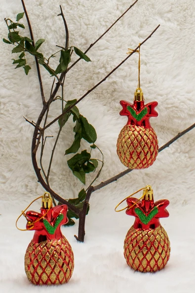 3lü Altın Kozalak Yılbaşı Çam Ağacı Süsü 10 cm ürün görseli