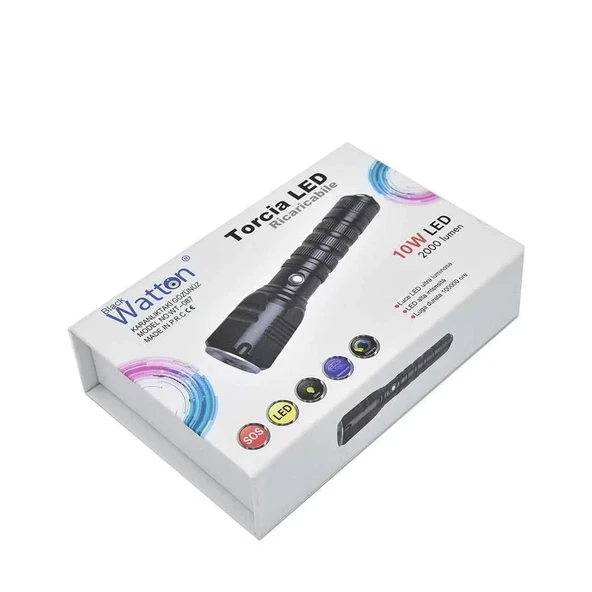 Şarjlı Pilli Zoomlu El Feneri  Wt-087 - Resim 2