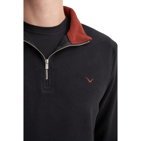 Erkek Slim Fit  Sweatshırt 56430 - Resim 11