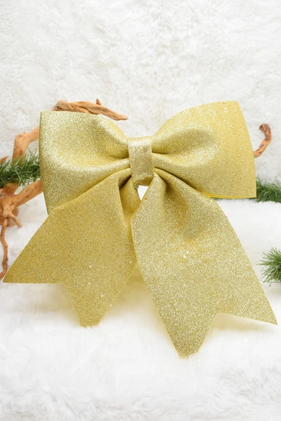 Sarı Kurdela Yılbaşı Çam Ağacı Süsü 20*20cm ürün görseli