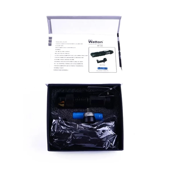 Mini Güçlü Şarjlı Pilli El Feneri  Wt-304 - Resim 7