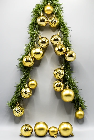 Waldern 20li Karışık Desenli Yılbaşı Süsü Gold Cici Top - Resim 2