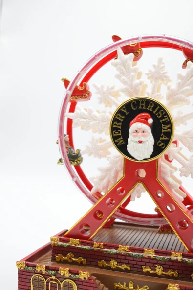 Waldern Premium Collection Dekoratif Yılbaşı Süs Müzikli Işıklı Dönme Dolap - 4