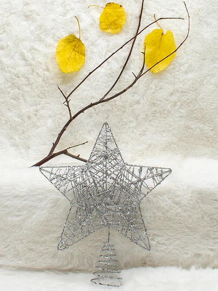 Waldern Yılbaşı Çam Ağacı Yıldız Tepeliği Gümüş - Resim 2