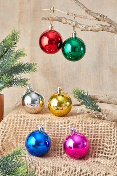 Waldern Yılbaşı Çam Ağacı Süsü Karışık 6 Cm 6lı CiciTop ürün görseli