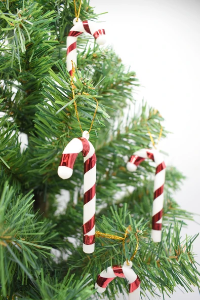 Waldern 6lı Şeker Kamışı Yılbaşı Süs 8cm - Resim 2