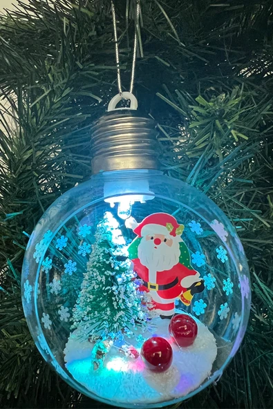 Waldern Yılbaşı Ağaç Santa Claus Işıklı Ampul Süs - Resim 3