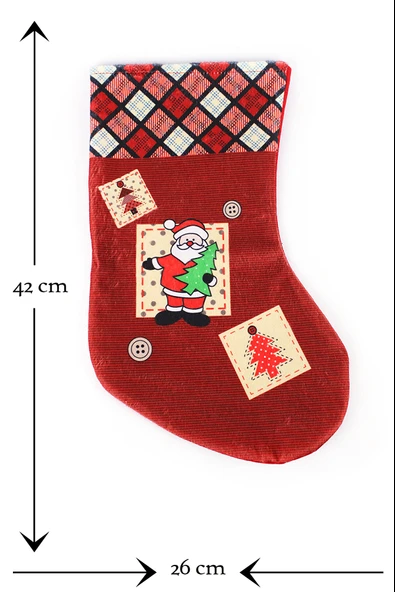 Noel Baba Dekoratif Yılbaşı Süs Çorap 42*26 Cm ürün görseli