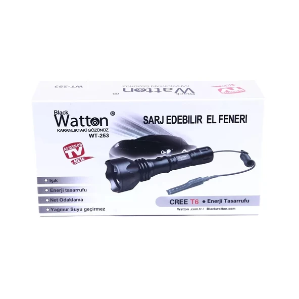 Orjinal 600 Lümen Tx6 Şarjlı Özel Avcı Feneri  Wt-253 - Resim 4