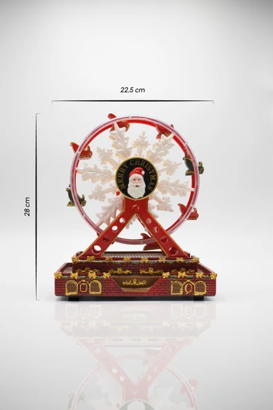 Waldern Premium Collection Dekoratif Yılbaşı Süs Müzikli Işıklı Dönme Dolap