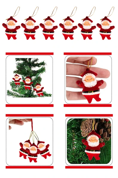 Waldern Yılbaşı Çam Ağacı Süsü Noel Baba 6'lı - Resim 6