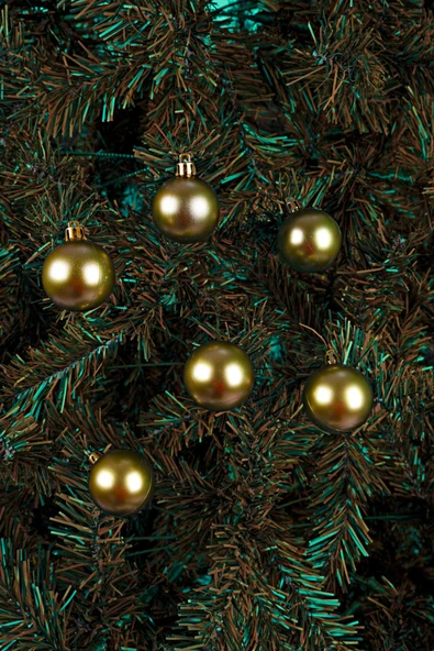 Waldern 6lı Yılbaşı Çam Ağacı Topu 4cm Gold - Resim 4