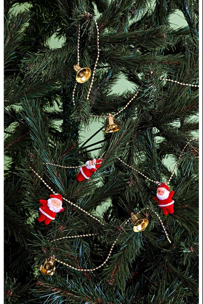 Waldern Yılbaşı Çam Ağacı Zincir Süs Noel Babalı 120cm - Resim 4