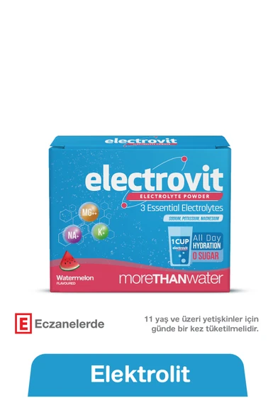 Hangover Shot Electrovit Karpuz Aromalı Elektrolit İçeren Toz 8 Şase, Hidrasyon,Magnezyum,Potasyum,Sodyum ürün görseli