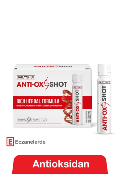 Hangover Shot Antioxshot, Bitkisel Antioksidan Kompleks, Likit Antiox Shot, Resveratrol 14'lü ürün görseli 1