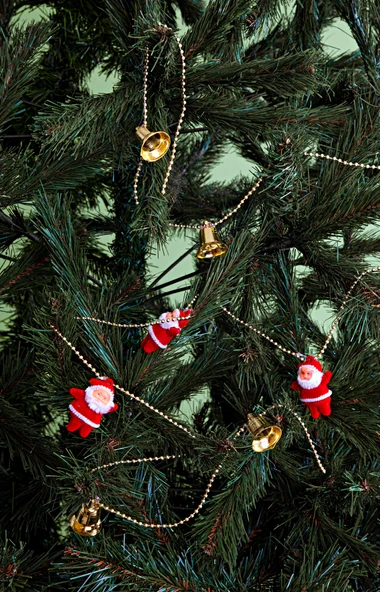 Waldern Yılbaşı Çam Ağacı Zincir Süs Noel Babalı 120cm - Resim 2