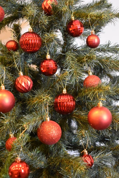 Waldern 20li Karışık Desenli Yılbaşı Süsü Kırmızı - Resim 3