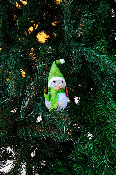 Dekoratif Yılbaşı Süsü Işıklı Kardan Adam 15 Cm - Resim 8