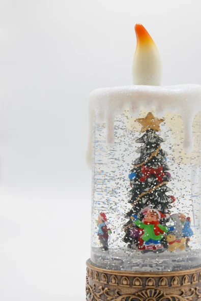 Waldern Premium Collection Dekoratif Işıklı Yılbaşı Süs Mum 24 cm - Resim 3