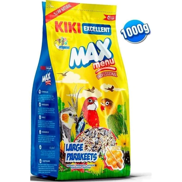 Kiki Excellent Kuş Max Menu Büyük Paraket Yemi 1000 Gr ürün görseli