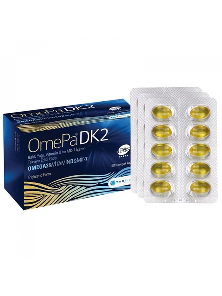 Omepa DK2 Omega 3 & Vitamin D & MENAQ7 50 Yumuşak Kapsül ürün görseli
