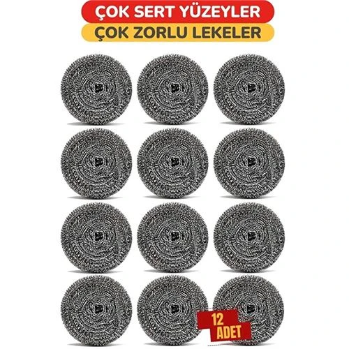 Çelik Bulaşık Ovalama Teli 12 Adet ürün görseli 1