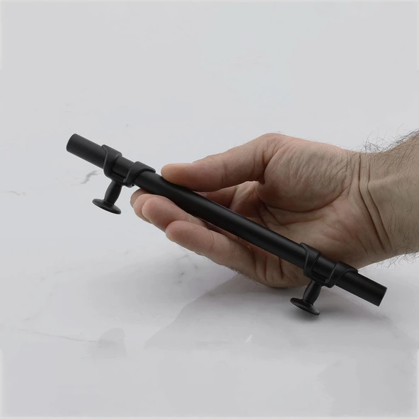 Mobilya Çekmece Mutfak Dolabı Dolap Kulpları Kulbu Kulpu Siyah Metal Kulp 128 mm-12,8 cm - Resim 3