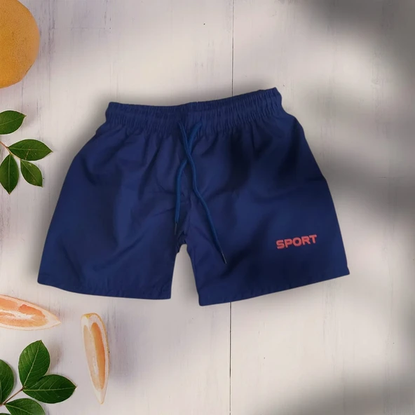 Mavi Çocuk Şortu Deniz Havuz Şortu Mayo 5-6 Yaş - 7